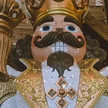 A giant nutcracker at Christmas in Bruges